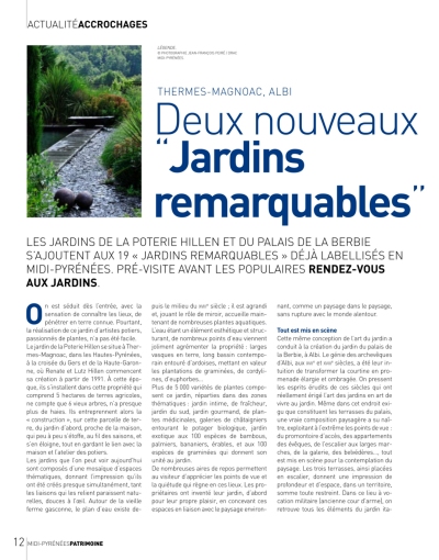 Deux nouveaux jardins remarquable