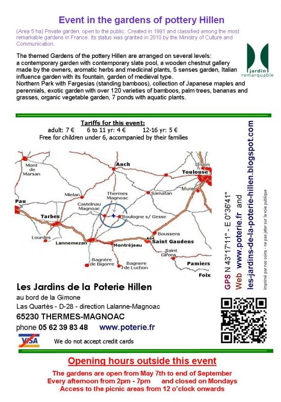 open garden days in the gardens of pottery Hillen